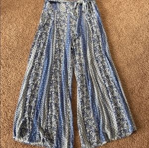 Altar’d State Bohemian Blue Paisley Palazzo Pants